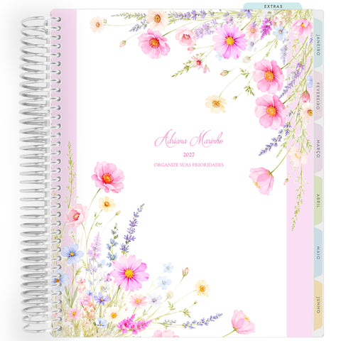 Planner Personalizado Wildflowers - Bouquet 2 - Prateado