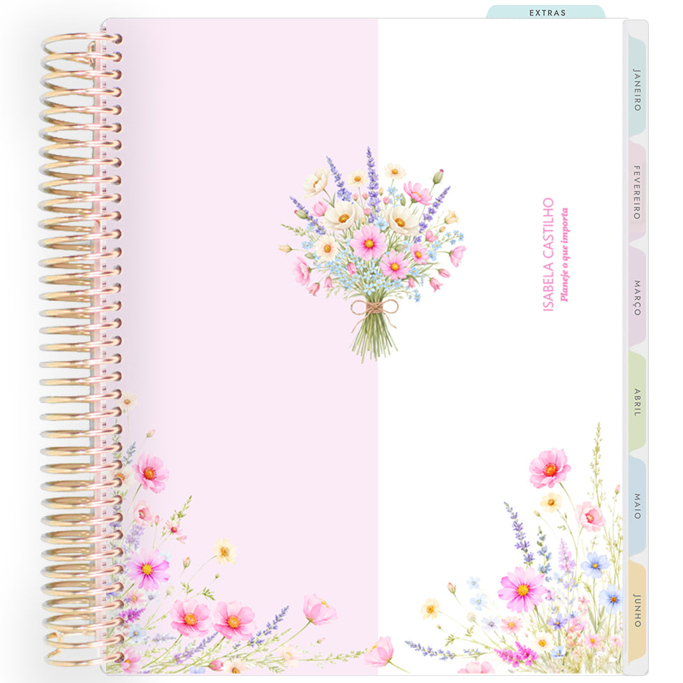 Planner Personalizado Wildflowers - Bouquet - Dourado