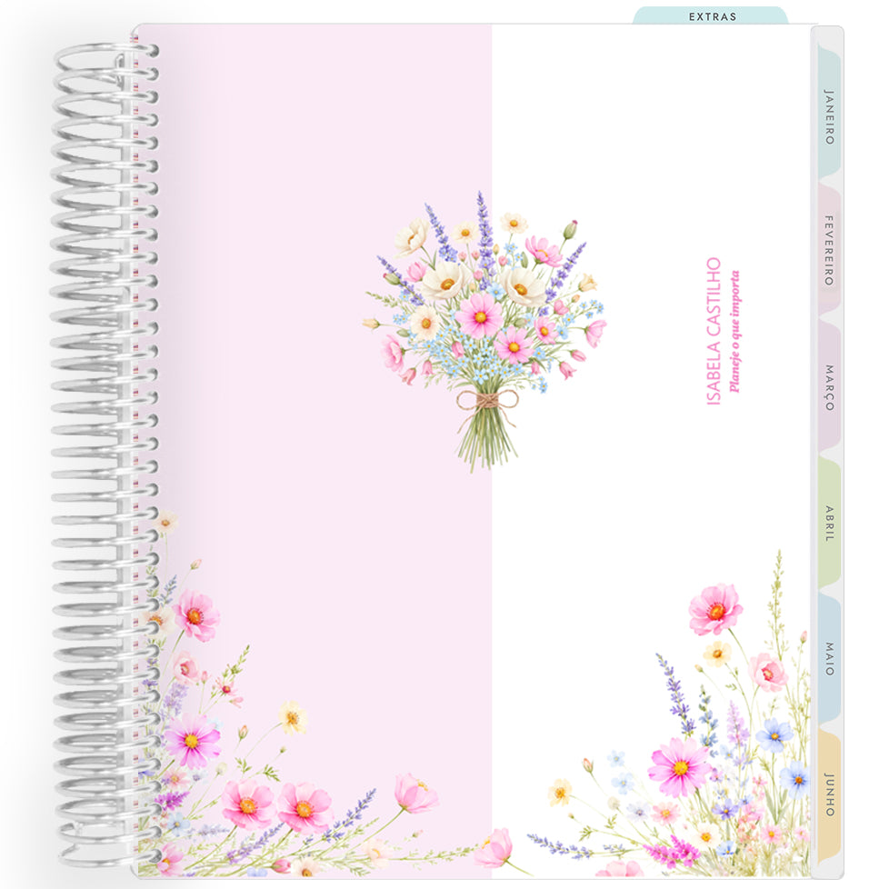 Planner Personalizado Wildflowers - Bouquet - Prateado