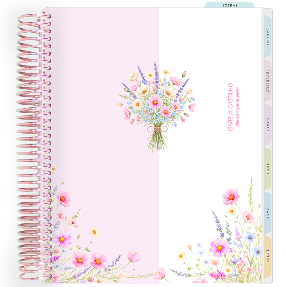 Planner Personalizado Wildflowers - Bouquet - Rose Gold