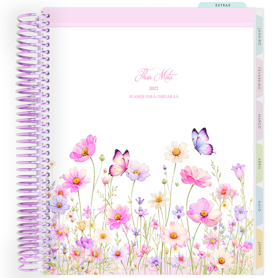 Planner Personalizado Wildflowers - Butterfies - Lilás