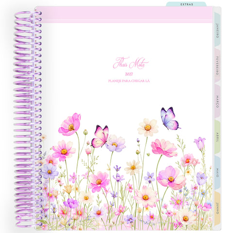Planner Personalizado Wildflowers - Butterfies - Lilás