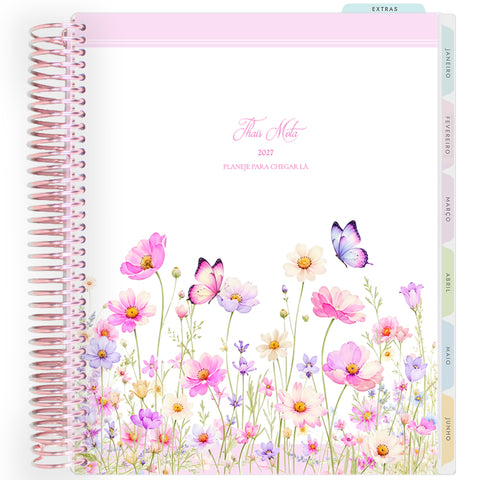 Planner Personalizado Wildflowers - Butterfies - Rose Gold
