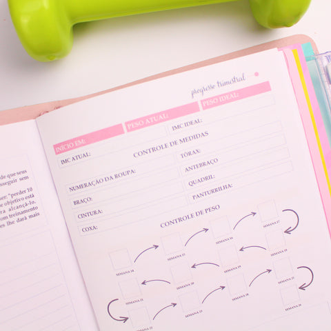 Candy Planner - Miolos Planner Fitness (capa de couro não incluído)