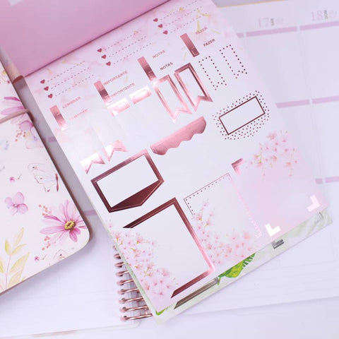 Bloco de Adesivos - Enjoy Stickers + 500 Adesivos - Coleção Sakura