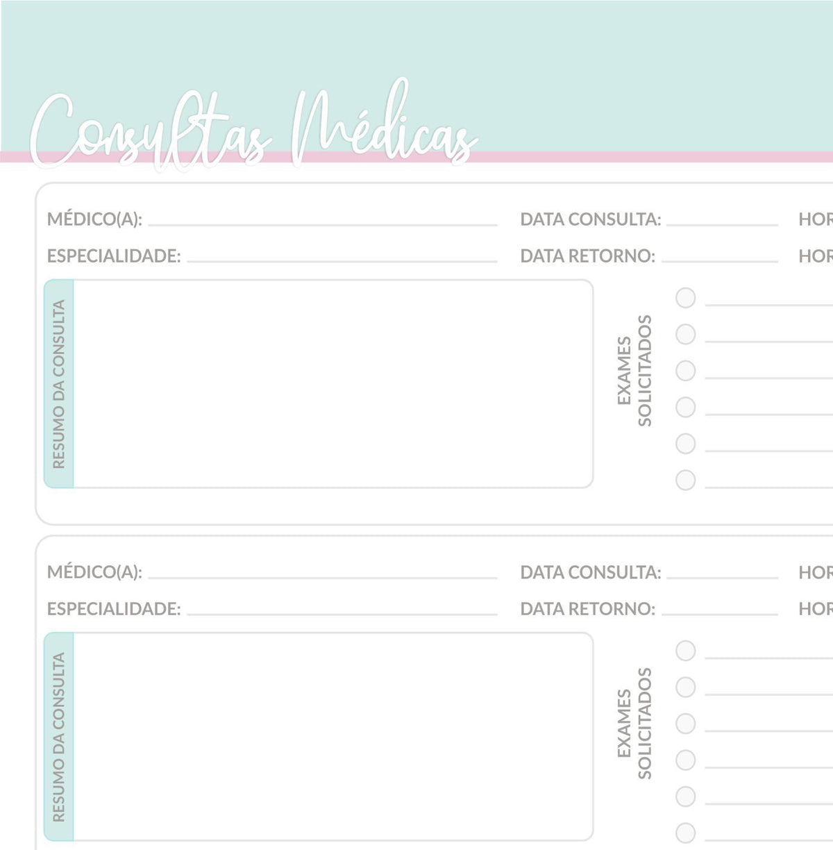 Freebie Enjoy Planner - Consultas Médicas
