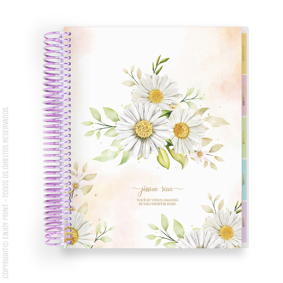 Enjoy Planner 2024 - Daisy Classic (planner com acessórios inclusos - vai com + de 700 adesivos, régua, 2 blocos de notas e elástico).