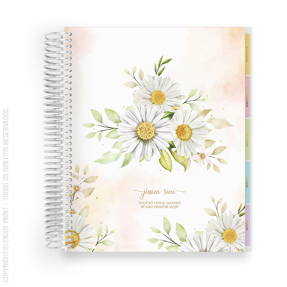 Enjoy Planner 2024 - Daisy Classic (planner com acessórios inclusos - vai com + de 700 adesivos, régua, 2 blocos de notas e elástico).