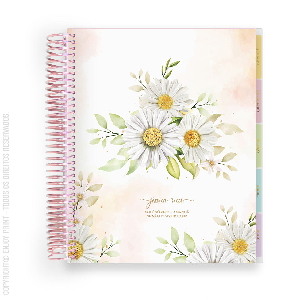 Enjoy Planner 2024 - Daisy Classic (planner com acessórios inclusos - vai com + de 700 adesivos, régua, 2 blocos de notas e elástico).