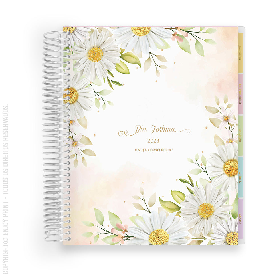 Enjoy Planner 2024 - Daisy (planner com acessórios inclusos - vai com + de 700 adesivos, régua, 2 blocos de notas e elástico).