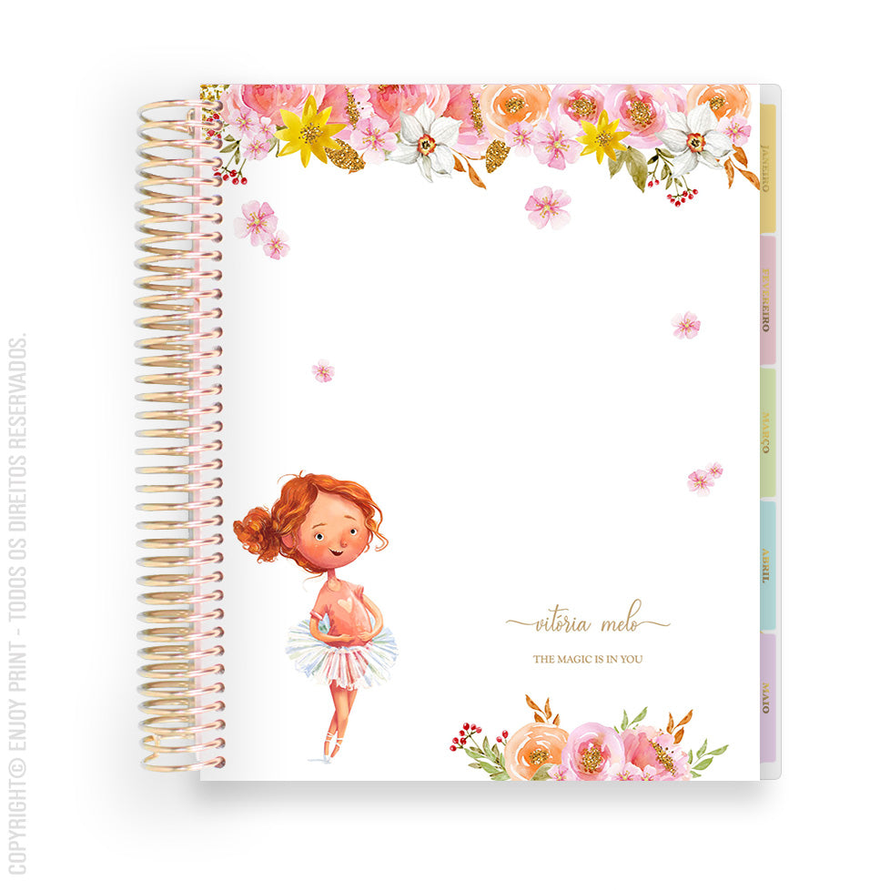 Enjoy Planner 2024 - Girl Ballet Lover (planner com acessórios inclusos - vai com + de 700 adesivos, régua, 2 blocos de notas e elástico).