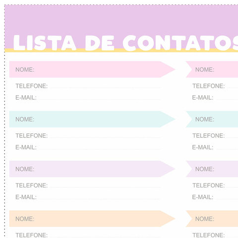 Freebie Enjoy Planner - Lista de Contatos