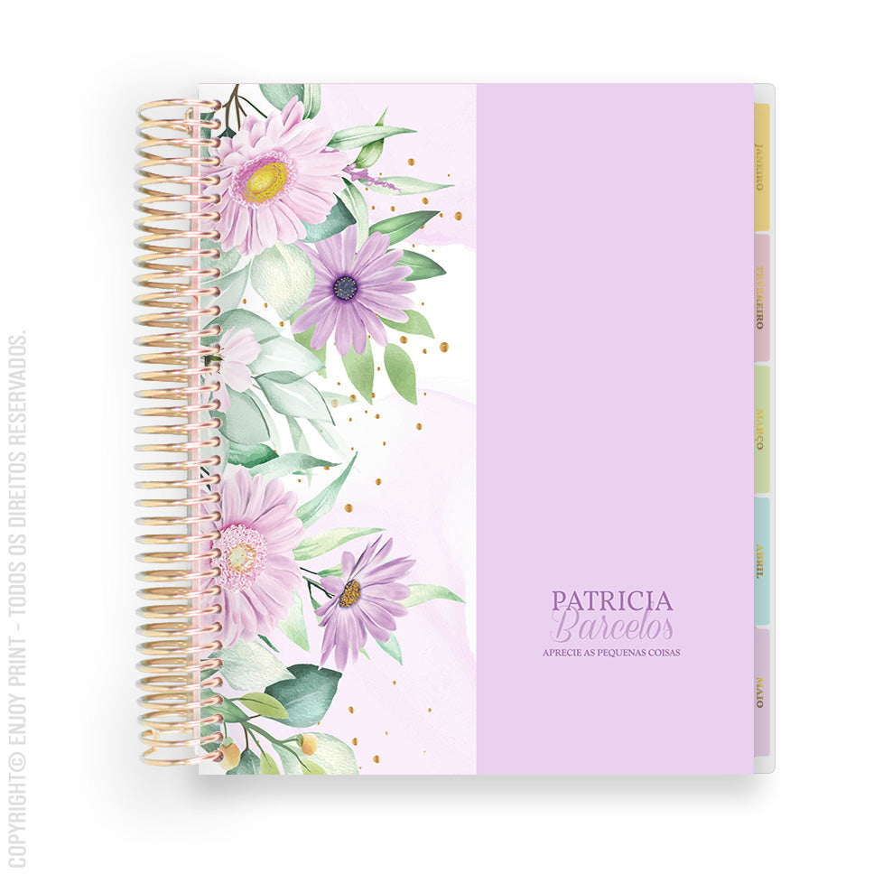 Enjoy Planner 2024 - Lilac: Wildflowers Color (planner com acessórios grátis - vai com + de 700 adesivos, régua, 2 blocos de notas e elástico).