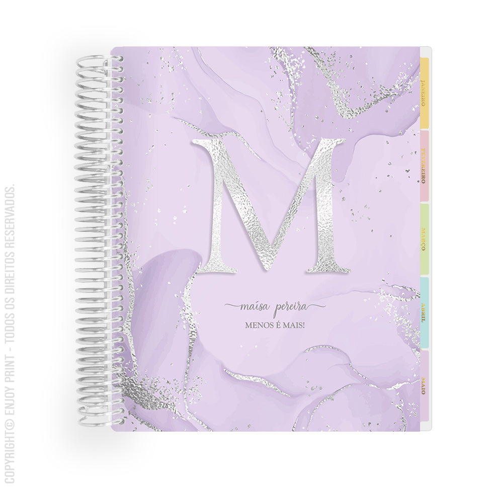 Enjoy - Marble: Lilac Monogram