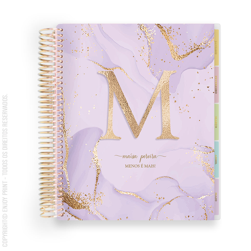 Enjoy - Marble: Lilac Monogram