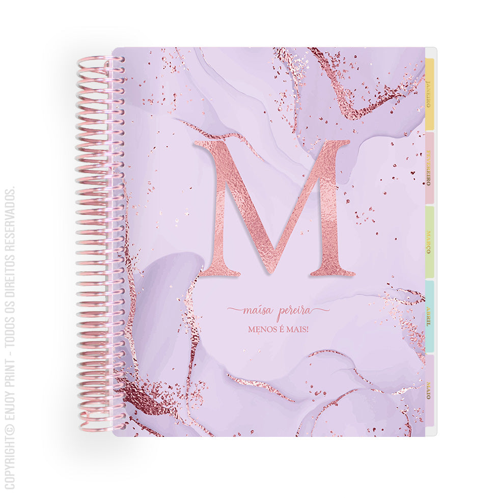 Enjoy - Marble: Lilac Monogram